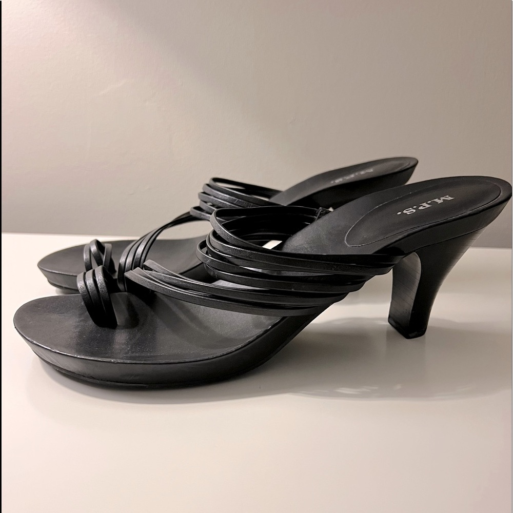 M.P.S. Bandit Black heeled sandals size 9